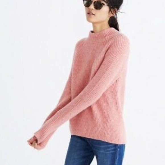 Madewell Sweaters - Madewell Pink Northfield Mock Neck Sweater H3339